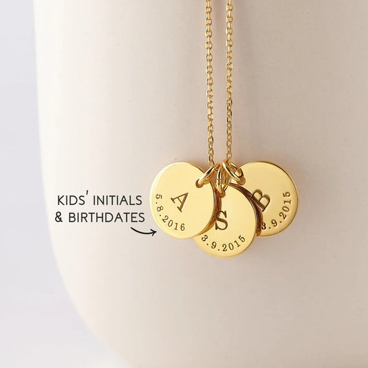 Personalized Birthstone & Engraved Name Necklace – Custom Gift for Mom