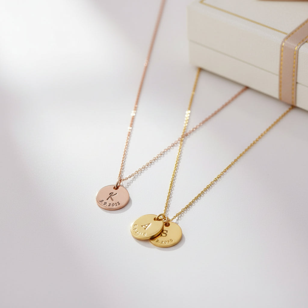Personalized Birthstone & Engraved Name Necklace – Custom Gift for Mom