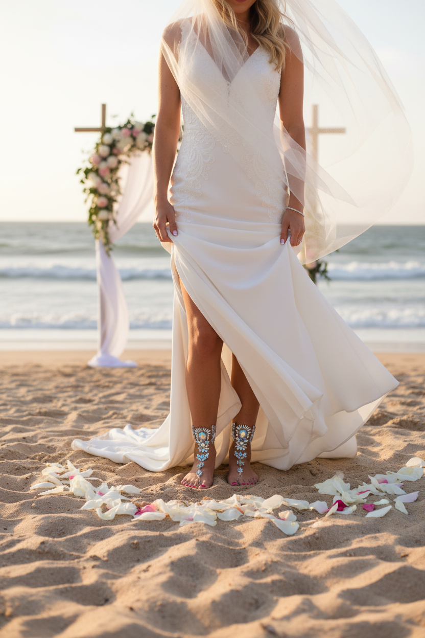 Crystal Barefoot Sandals Wedding