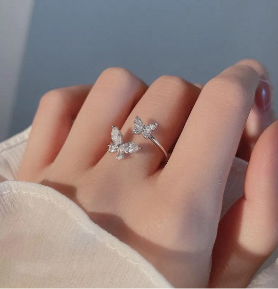 Butterfly ring Adjustable Diamond Ring for Gift
