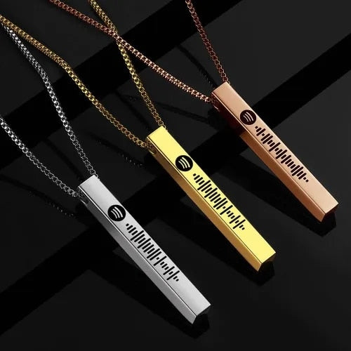 Personalized  Spotify Code Necklace Scannable