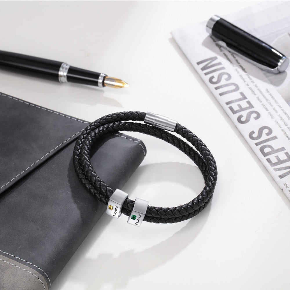 Custom rope bracelet leather