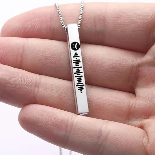 Personalized  Spotify Code Necklace Scannable
