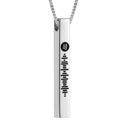 Personalized  Spotify Code Necklace Scannable