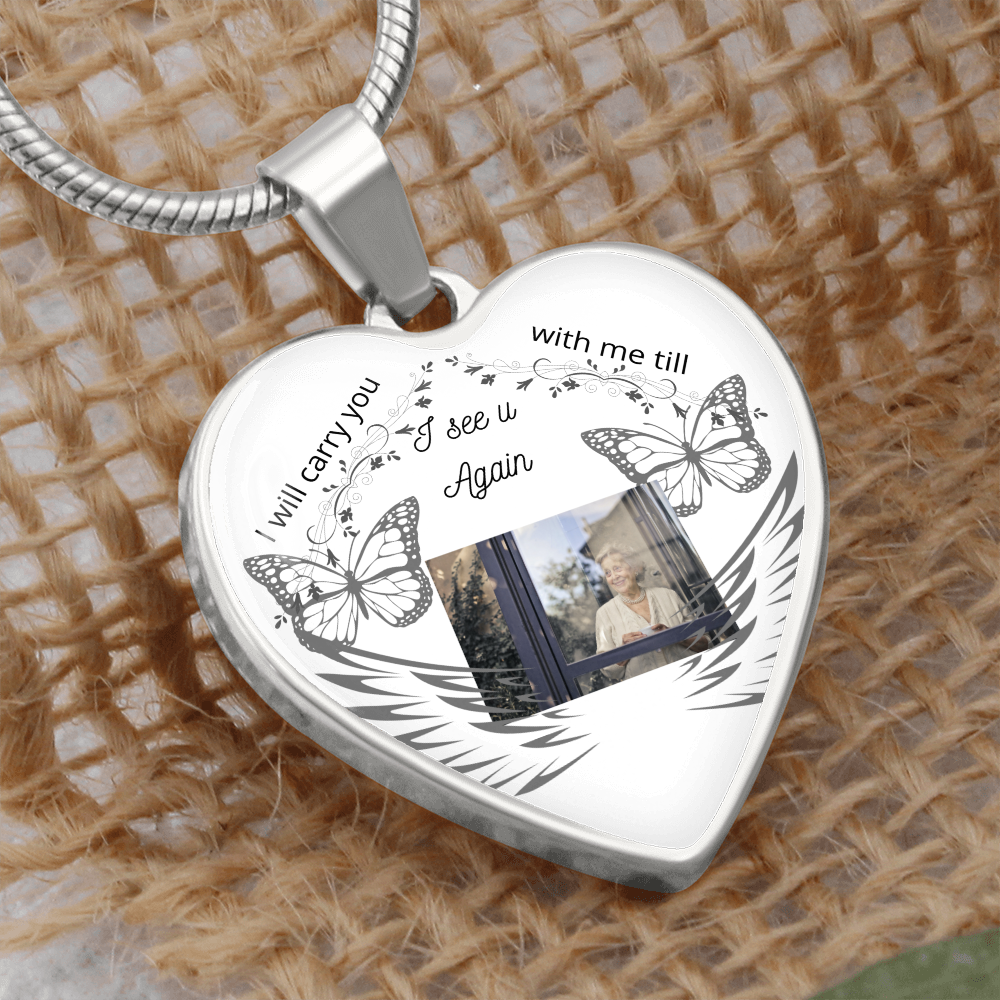 Memorial Photo Necklace ,Keepsake Necklace