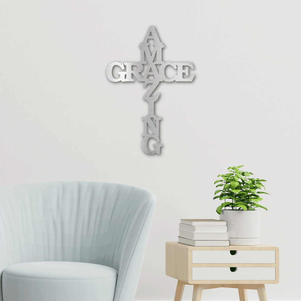 Personalized Cross Sign Metal Wall Art