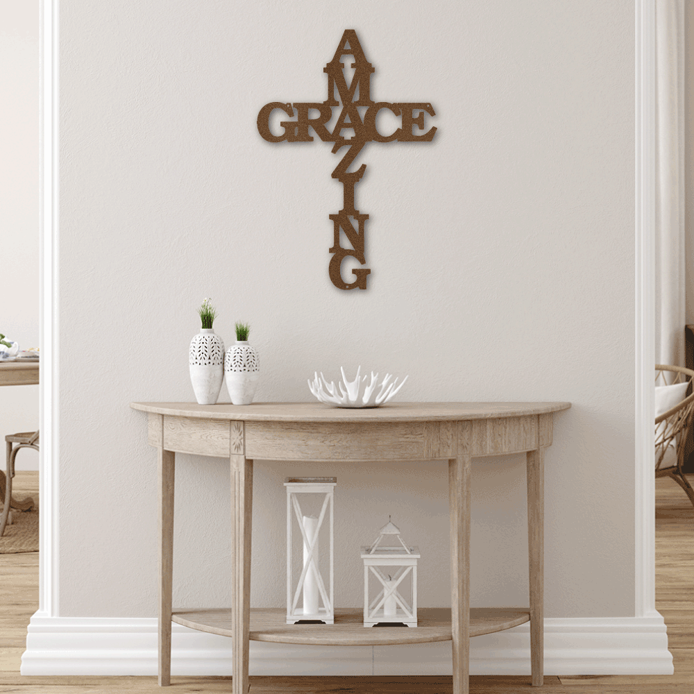 Personalized Cross Sign Metal Wall Art