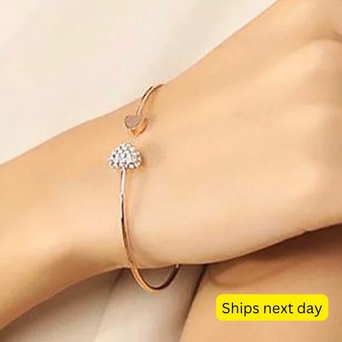 Dainty Cuff bracelet for women gold plated stackable bracelet gift for mom minimalist gift idea same day gift for birthday useful gift
