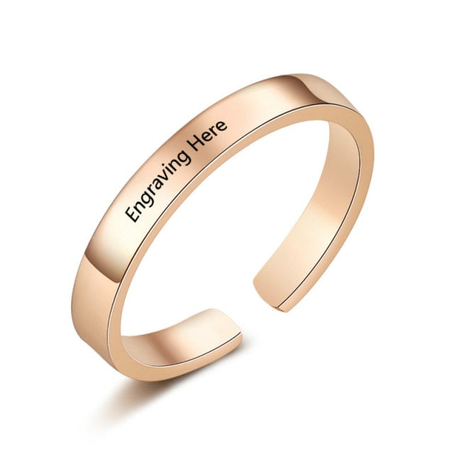 Engravable ring band,stackable personalized ring
