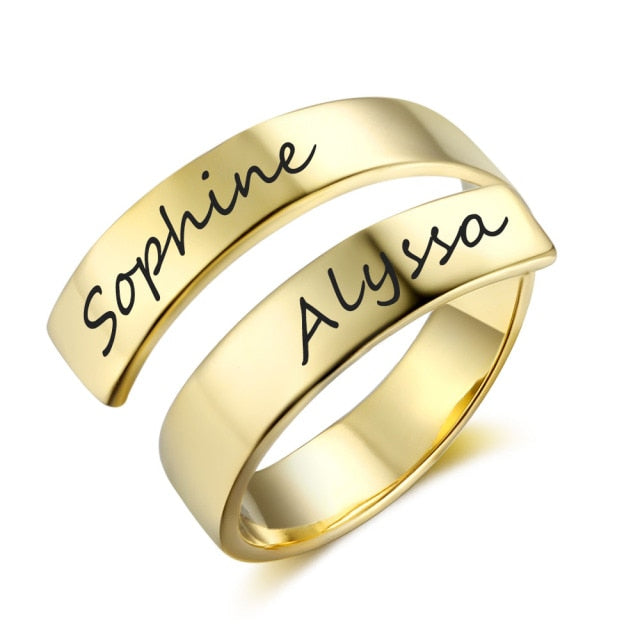 Double name spiral ring