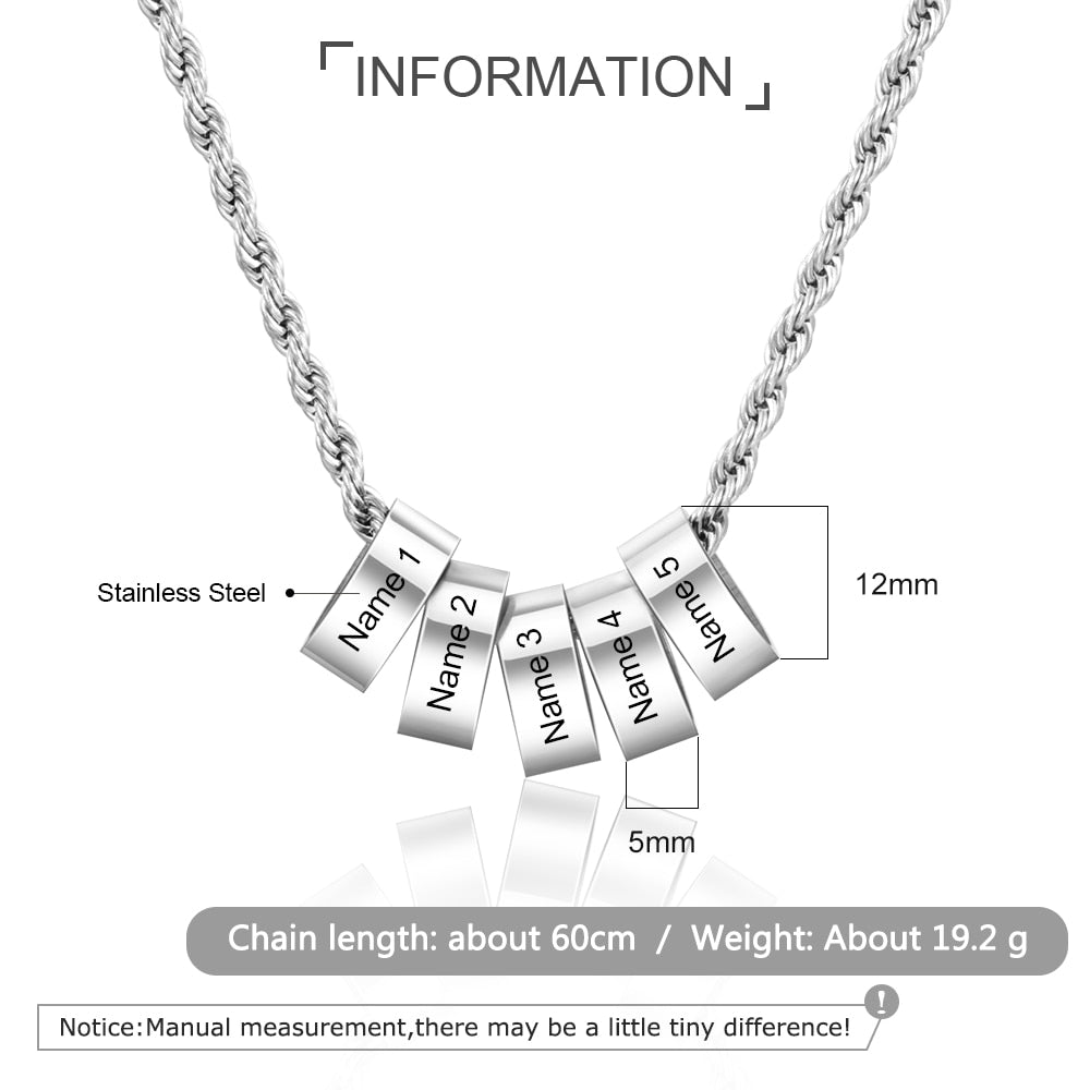Personalized beads name necklace