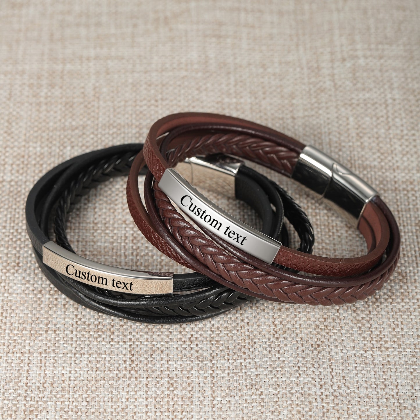 Personalized Leather Bracelet for men