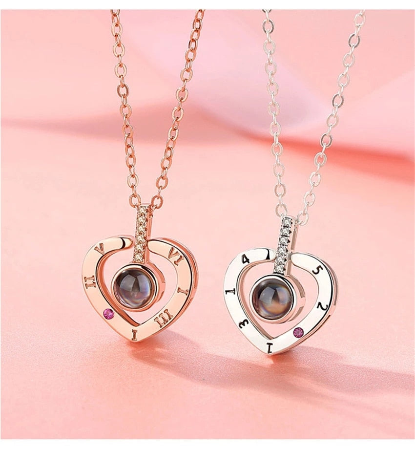 I love you Projection Necklace in 100 languages