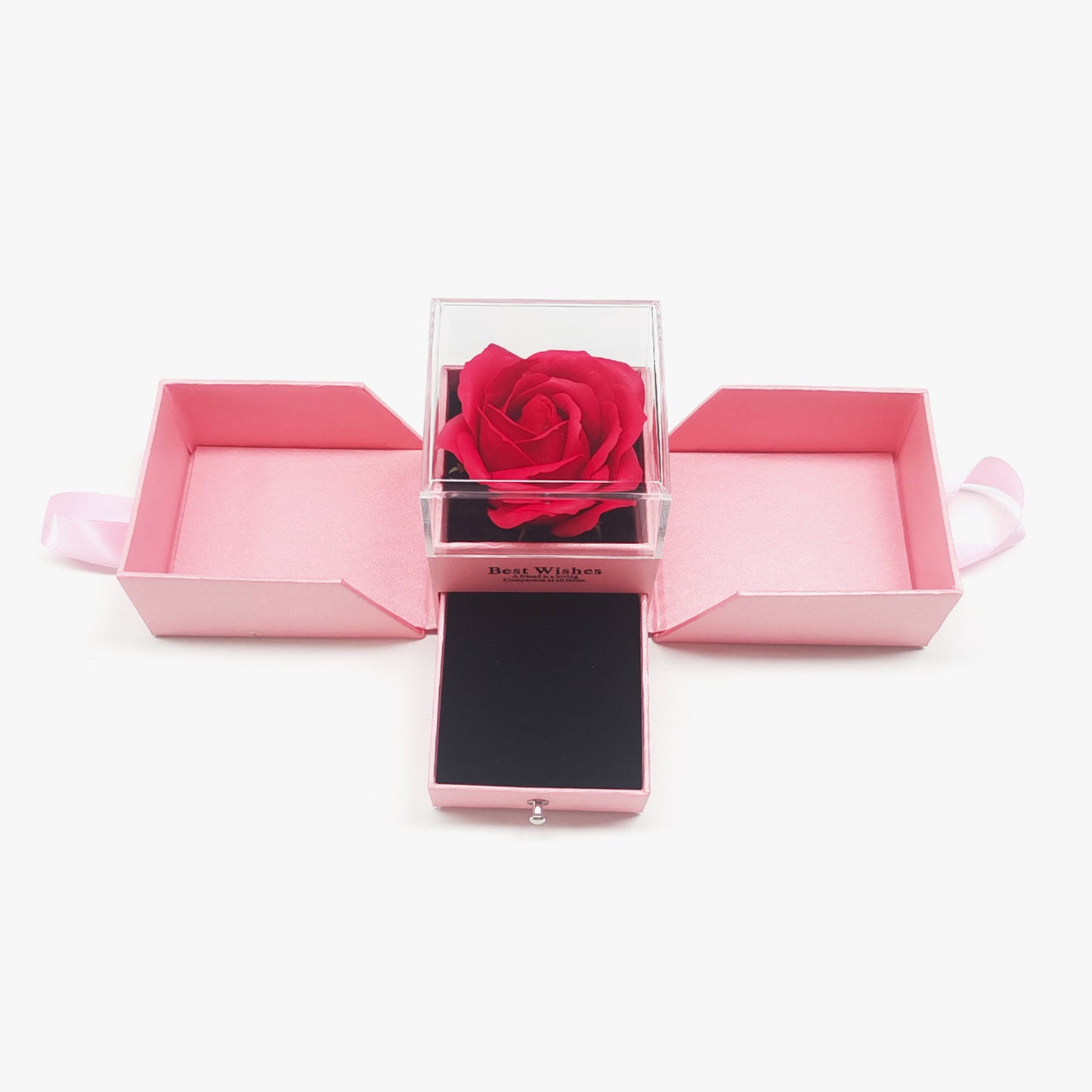 Queen Crown Dancing Crystal Necklace – Rose Gold & White Gold Plated Pendant, Gift for Her with Box & Card, Elegant Jewelry for Women