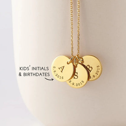 Personalized Birthstone & Engraved Name Necklace – Custom Gift for Mom