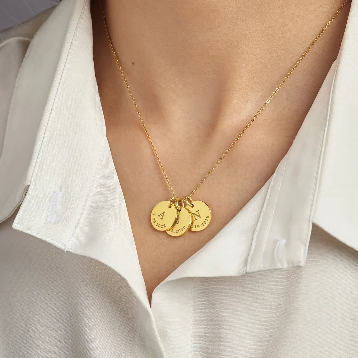 Personalized Birthstone & Engraved Name Necklace – Custom Gift for Mom