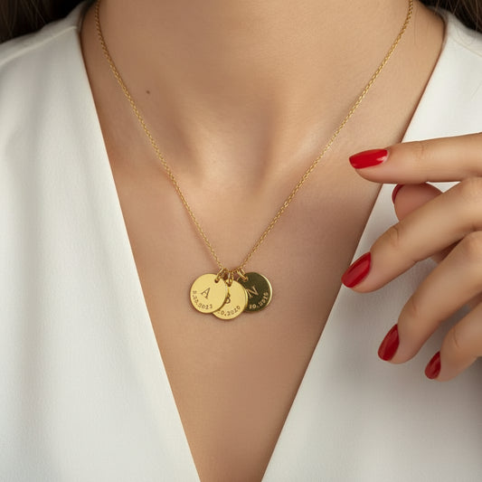 Personalized Birthstone & Engraved Name Necklace – Custom Gift for Mom