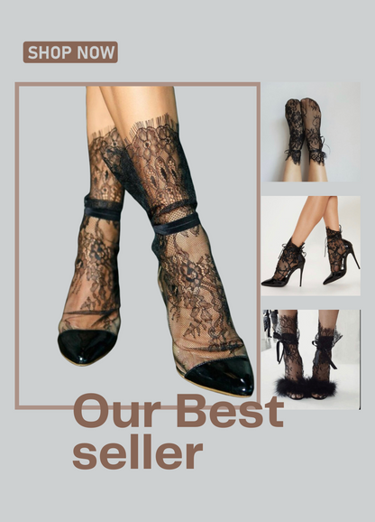 Lace socks , fishnet ankle socks, lingerie socks, socks for heels, black net socks