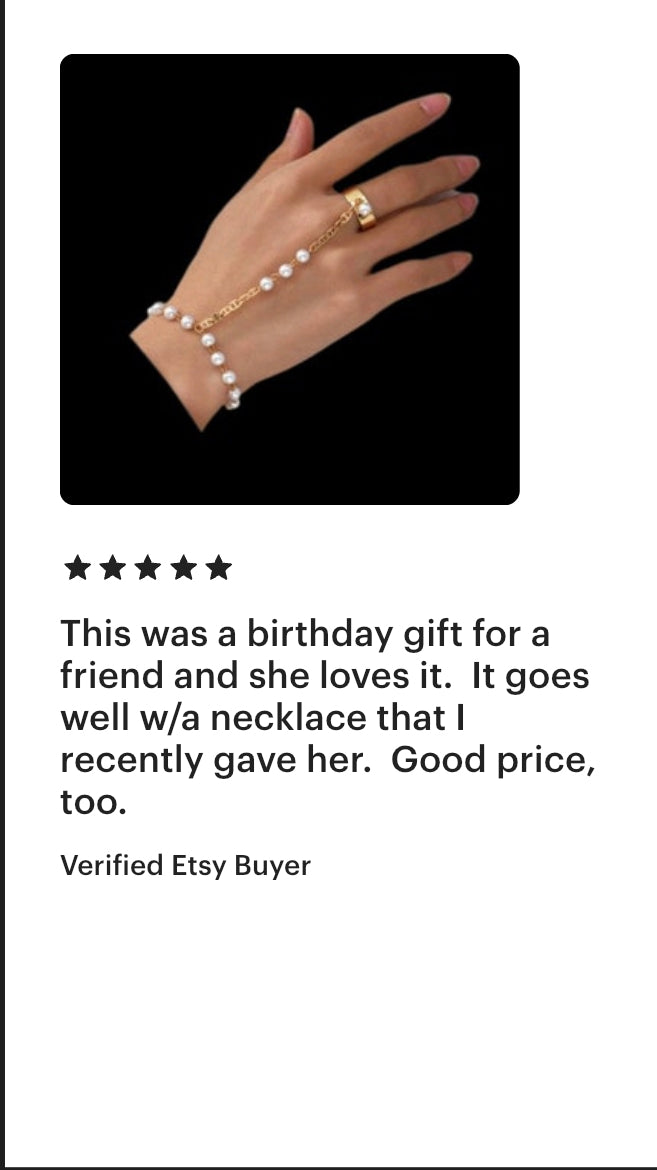 Pearl hand chain bracelet, hand chain bracelet,bracelet with ring, ring chain bracelet