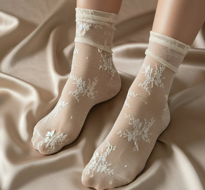 Ivory socks for bride