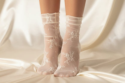 Ivory socks for bride