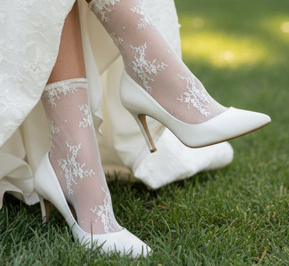Ivory socks for bride