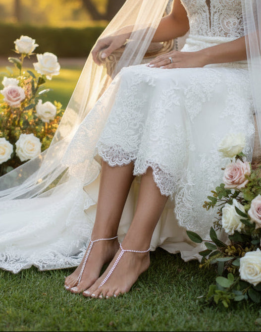 Brides foot jewelry crystal barefoot sandals