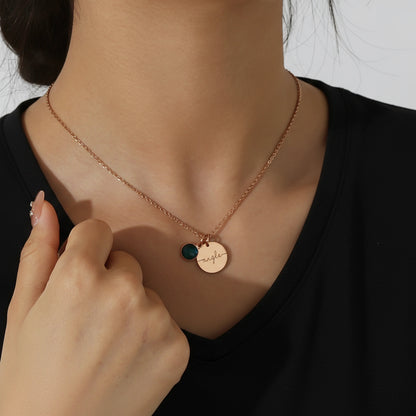 Custom Birthstone Name Necklace – Personalized Mom Jewelry Gift