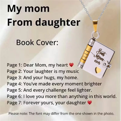 Openable Book Locket Pendant Necklace My Son Daughter Book Necklaces Girl Boy Graduation Jewelry Steel Choker Birthday Gift