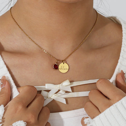 Custom Birthstone Name Necklace – Personalized Mom Jewelry Gift