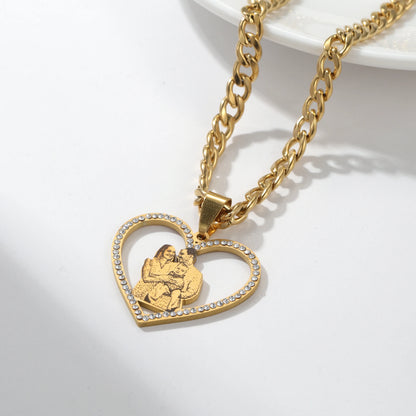 Custom Photo Engraved Pendant Necklace – Memory Keepsake Gift