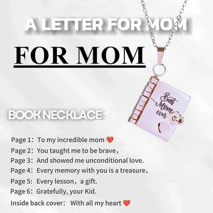 Openable Book Locket Pendant Necklace My Son Daughter Book Necklaces Girl Boy Graduation Jewelry Steel Choker Birthday Gift
