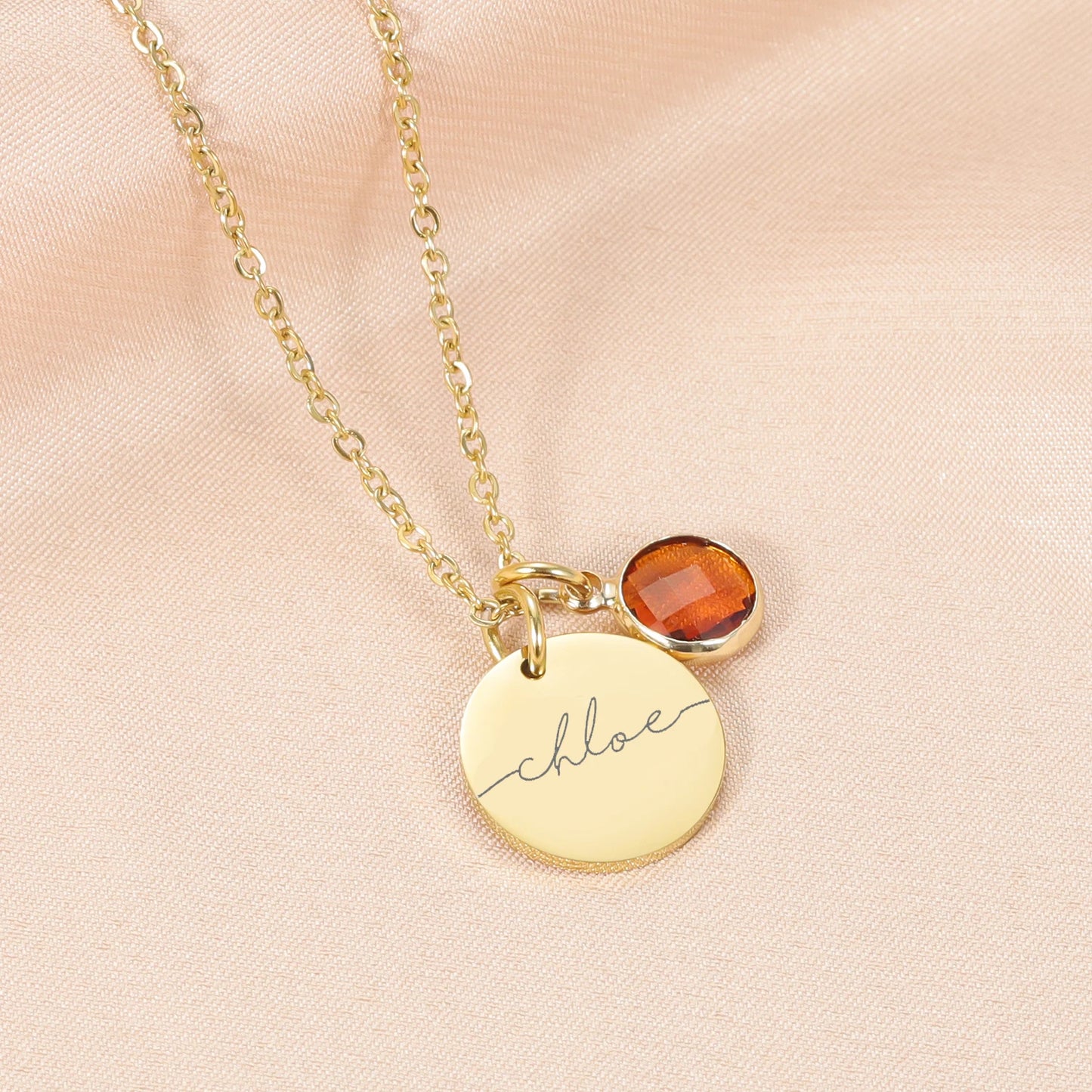 Custom Birthstone Name Necklace – Personalized Mom Jewelry Gift