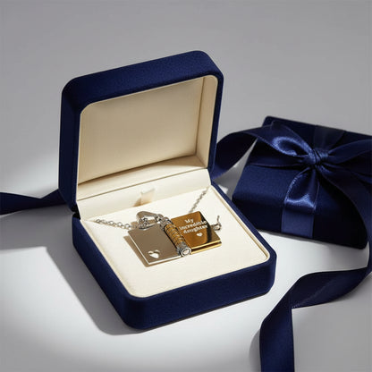 Openable Book Locket Pendant Necklace My Son Daughter Book Necklaces Girl Boy Graduation Jewelry Steel Choker Birthday Gift