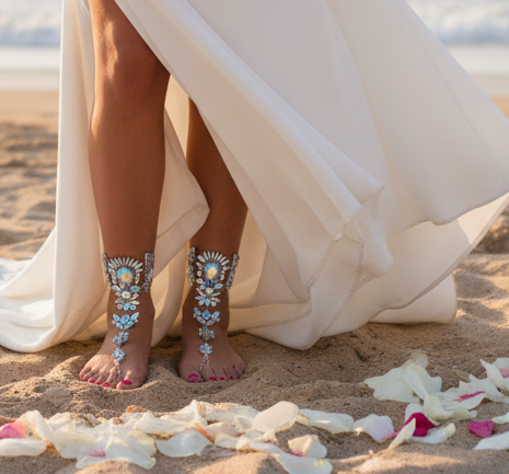 Crystal Barefoot Sandals Wedding