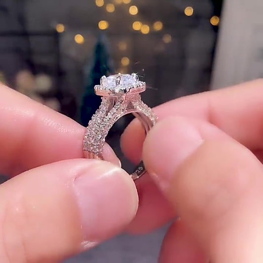 CZ Ring with big diamond CZ Stone, Statement ring fashion Ring Proposal Ring