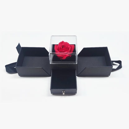 Queen Crown Dancing Crystal Necklace – Rose Gold & White Gold Plated Pendant, Gift for Her with Box & Card, Elegant Jewelry for Women