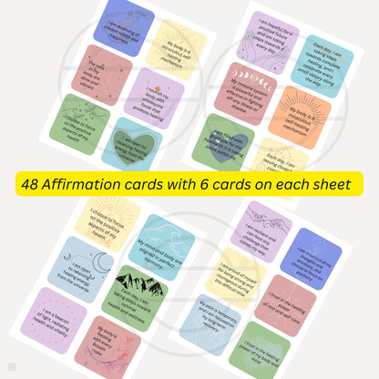 Printable Affirmation cards for Illness Recovery, Affirmation cards for cancer fighter ,Healing Affirmations ,Gift for Cancer Patient