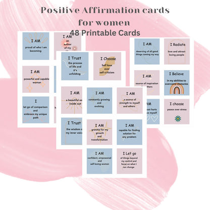 Affirmations cards for women Printable Affirmation station cards for women self love confidence and day to day productivity mindfulness card