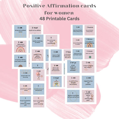 Affirmations cards for women Printable Affirmation station cards for women self love confidence and day to day productivity mindfulness card