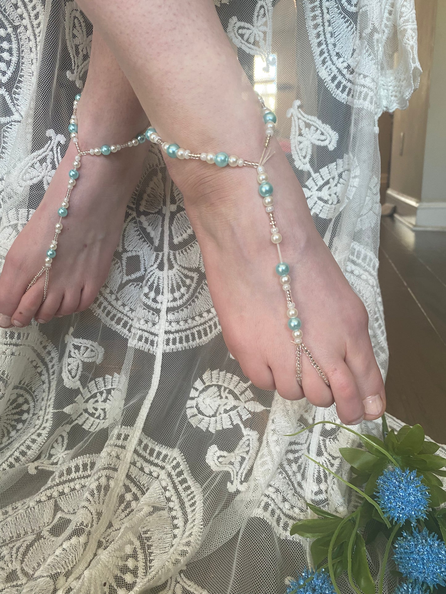 Pearl barefoot sandals,beach  wedding barefoot sandals ,bohemian sandals,foot jewelry, sexy sandals,pearl bridesmaid barefoot sandals ,