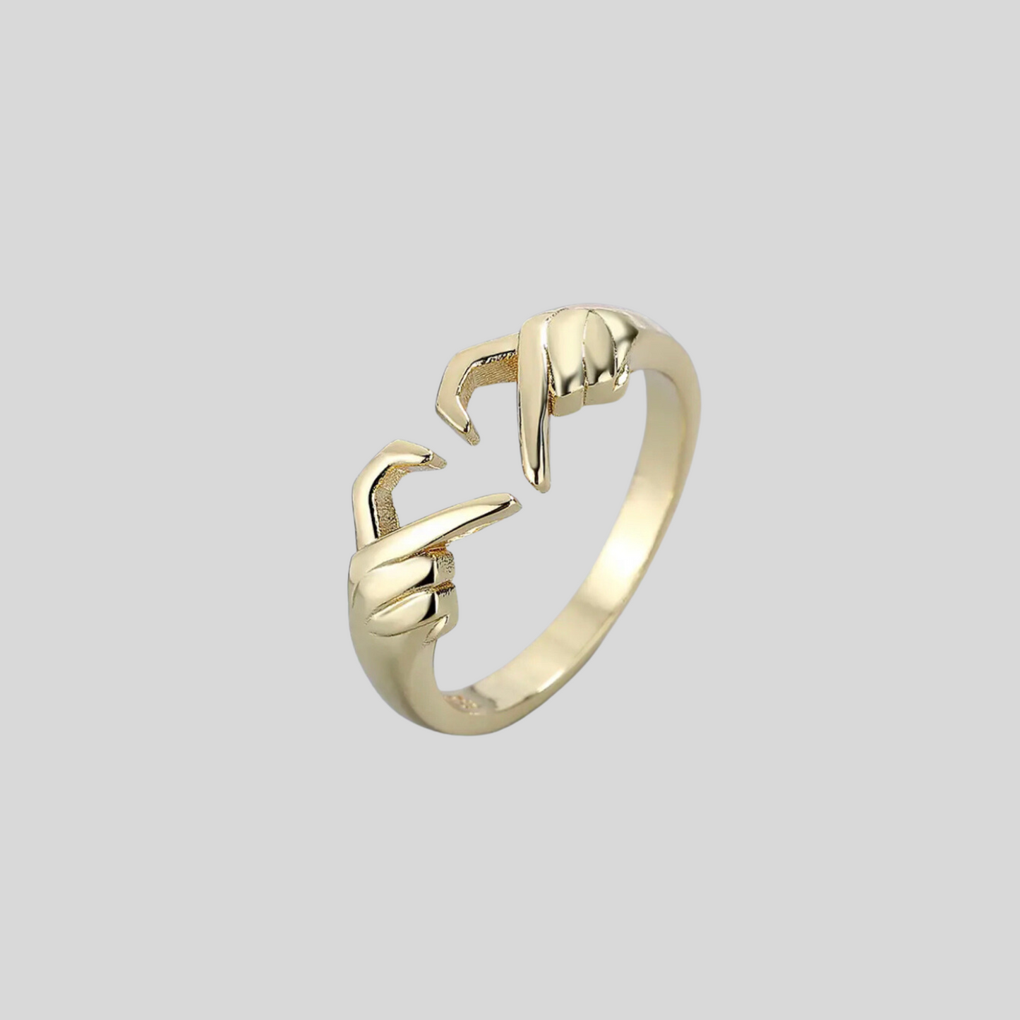Love Hug Ring Gold plated heart ring,Hug ring band,Love heart ring,Promise ring gold heart ring