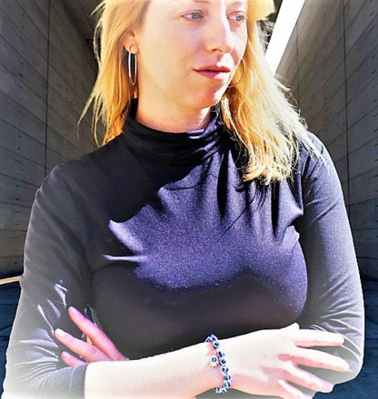 Evil eye Bracele blue beads Hamsa charm bracelet with evil eye crystal bracelet protection bracelet for women