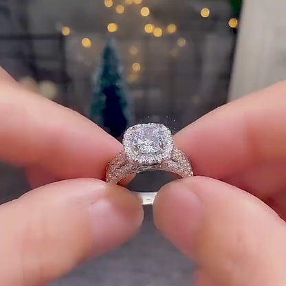 CZ Ring with big diamond CZ Stone, Statement ring fashion Ring Proposal Ring