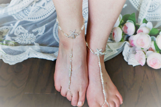 Starfish barefoot sandals, beach barefoot sandals,wedding barefoot sandals,boho barefoot sandals,footless sandals,thong sandals,bridesmaids