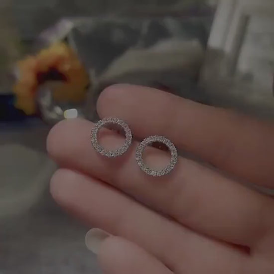 Tiny wreath Studs Earrings Tiny earrings CZ Wreath Earrings Sterling Silver Dainty Earrings Tiny Earrings Last Minute Gift for Her Birthday