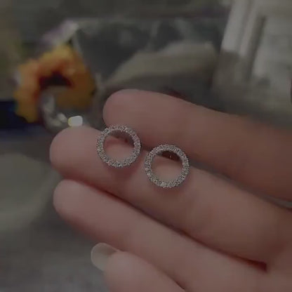 Tiny wreath Studs Earrings Tiny earrings CZ Wreath Earrings Sterling Silver Dainty Earrings Tiny Earrings Last Minute Gift for Her Birthday