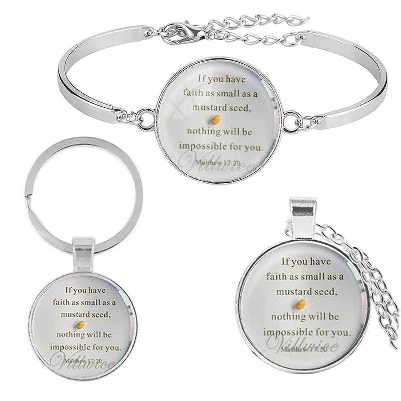 Faith As Small As A Mustard Seed Necklace Epoxy Pendant Religious  Necklaces
