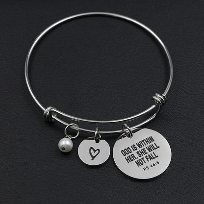Bible Verse Bracelet Bangle Engraved Charm Faith Christian Jewelry