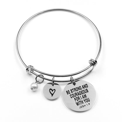 Bible Verse Bracelet Bangle Engraved Charm Faith Christian Jewelry